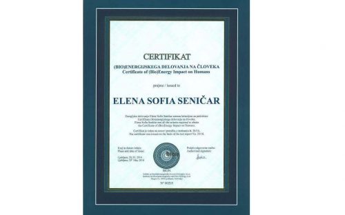 energetska knjiga Zavedanje je moč - certifikat